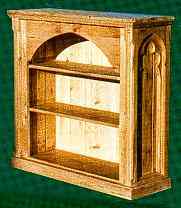 Gothic Gothique wooden pine low bookcase furniture 
