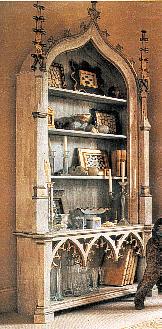 Gothic Gothique wooden painted bookcase furniture 