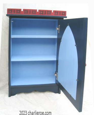 William Morris Reformed Gothic style painted side table or wall cupboard