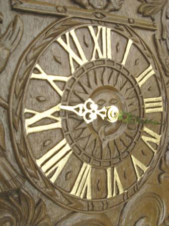 C18th German painted & carved wall clock folk Art