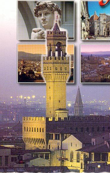 Gothic clock tower in Florence Firenze Italy