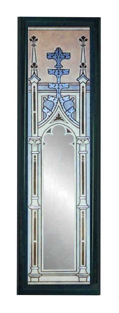 New Gothic Revival style painted gilded mirror frame