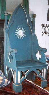 painted and gilded gold wooden Gothic throne chair seat furniture