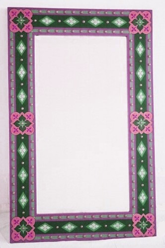 AWN Pugin Gothic Revival gilded stencilled and painted mirror frame
