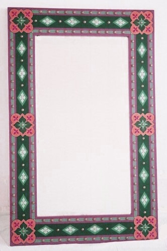 AWN Pugin Gothic Revival gilded stencilled and painted mirror frame