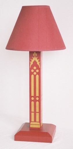 William Burges Gothic Revival style Painted stencilled lamps lights