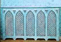 Gothic arched painted radiator case, furniture