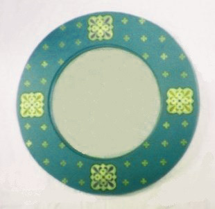 new Gothic Revival style gilded stencilled and painted diaper pattern mirror frame