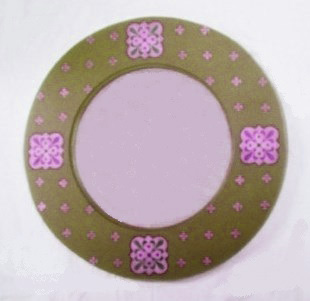 new Gothic Revival style gilded stencilled and painted diaper pattern mirror frame