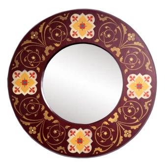 new Wm Burges Gothic Revival style painted round mirror frames furniture