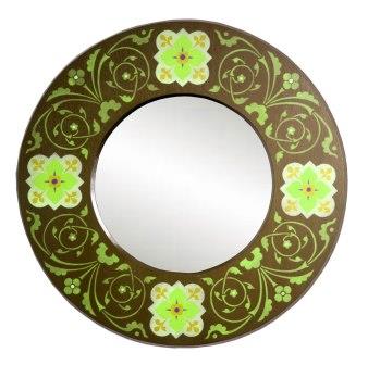 new William Burges Gothic Revival gilded stencilled and painted mirror frame