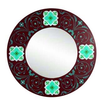 new William Burges Gothic Revival gilded stencilled and painted mirror frame