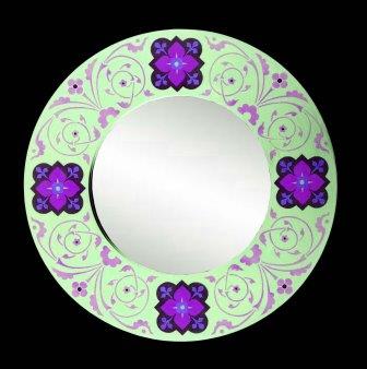new William Burges Gothic Revival gilded stencilled and painted mirror frame