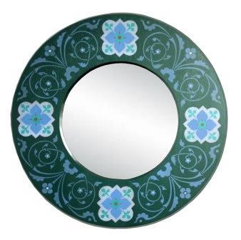 new William Burges Gothic Revival gilded stencilled and painted mirror frame
