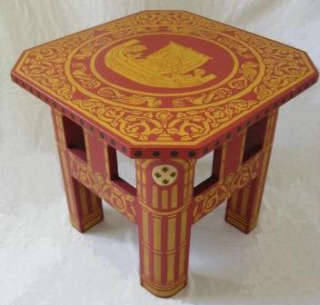 Gothic painted stencilled coffee table