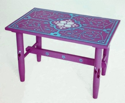 William Burges Gothic Revival style painted stencilled coffee table furniture