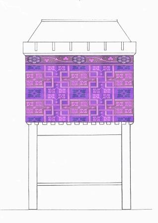 William Burges Gothic Revival Painted stencilled gilded armoire Cupboard bookcase Sideboard drinks TV or Hi-fi cabinet furniture
