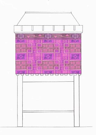 William Burges Gothic Revival Painted stencilled gilded armoire Cupboard bookcase Sideboard drinks TV or Hi-fi cabinet furniture
