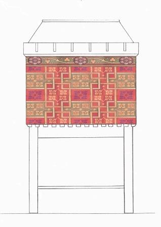 William Burges Gothic Revival Painted stencilled gilded armoire Cupboard bookcase Sideboard drinks TV or Hi-fi cabinet furniture