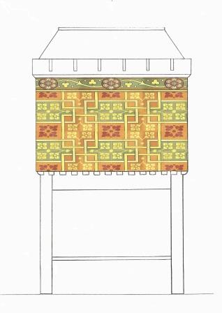 William Burges Gothic Revival Painted stencilled gilded armoire Cupboard bookcase Sideboard drinks TV or Hi-fi cabinet furniture
