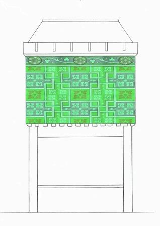 William Burges Gothic Revival Painted stencilled gilded armoire Cupboard bookcase Sideboard drinks TV or Hi-fi cabinet furniture