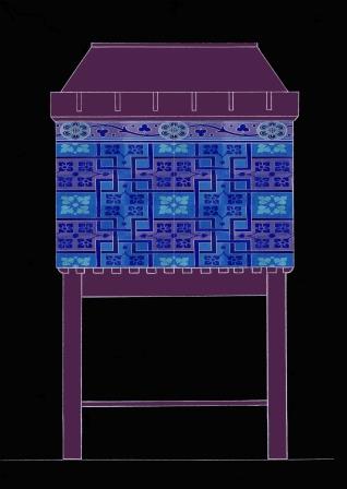 William Burges Gothic Revival Painted stencilled gilded armoire Cupboard bookcase Sideboard drinks TV or Hi-fi cabinet furniture