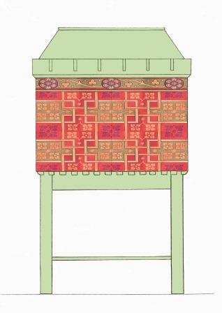 William Burges Gothic Revival Painted stencilled gilded armoire Cupboard bookcase Sideboard drinks TV or Hi-fi cabinet furniture