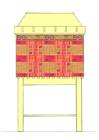 William Burges Gothic Revival Painted stencilled gilded armoire Cupboard bookcase Sideboard drinks TV or Hi-fi cabinet furniture