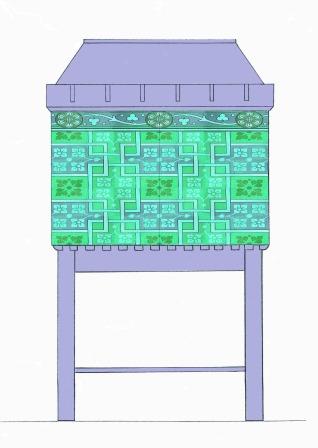 William Burges Gothic Revival Painted stencilled gilded armoire Cupboard bookcase Sideboard drinks TV or Hi-fi cabinet furniture