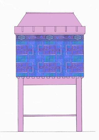 William Burges Gothic Revival Painted stencilled gilded armoire Cupboard bookcase Sideboard drinks TV or Hi-fi cabinet furniture
