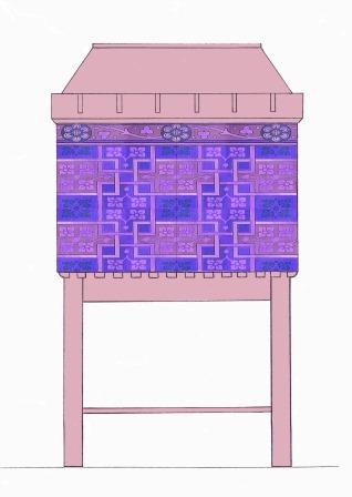 William Burges Gothic Revival Painted stencilled gilded armoire Cupboard bookcase Sideboard drinks TV or Hi-fi cabinet furniture