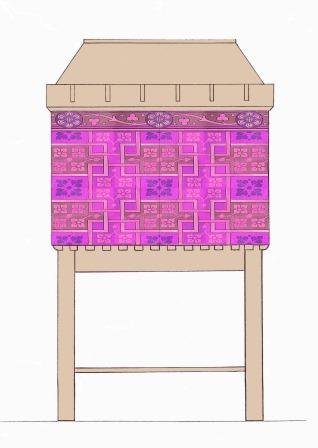 William Burges Gothic Revival Painted stencilled gilded armoire Cupboard bookcase Sideboard drinks TV or Hi-fi cabinet furniture