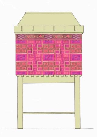 William Burges Gothic Revival Painted stencilled gilded armoire Cupboard bookcase Sideboard drinks TV or Hi-fi cabinet furniture