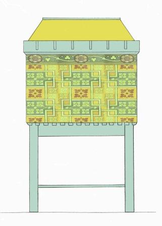 William Burges Gothic Revival Painted stencilled gilded armoire Cupboard bookcase Sideboard drinks TV or Hi-fi cabinet furniture