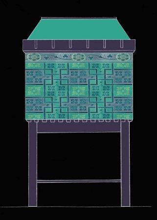 William Burges Gothic Revival Painted stencilled gilded armoire Cupboard bookcase Sideboard drinks TV or Hi-fi cabinet furniture