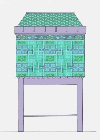William Burges Gothic Revival Painted stencilled gilded armoire Cupboard bookcase Sideboard drinks TV or Hi-fi cabinet furniture