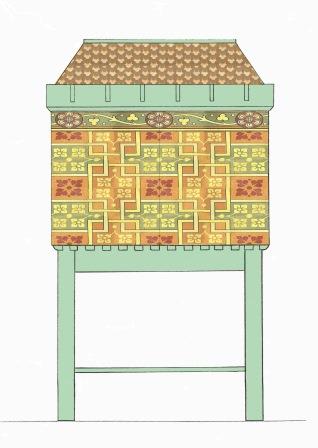 William Burges Gothic Revival Painted stencilled gilded armoire Cupboard bookcase Sideboard drinks TV or Hi-fi cabinet furniture