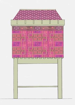 William Burges Gothic Revival Painted stencilled gilded armoire Cupboard bookcase Sideboard drinks TV or Hi-fi cabinet furniture