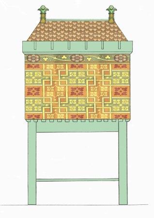 William Burges Gothic Revival Painted stencilled gilded armoire Cupboard bookcase Sideboard drinks TV or Hi-fi cabinet furniture