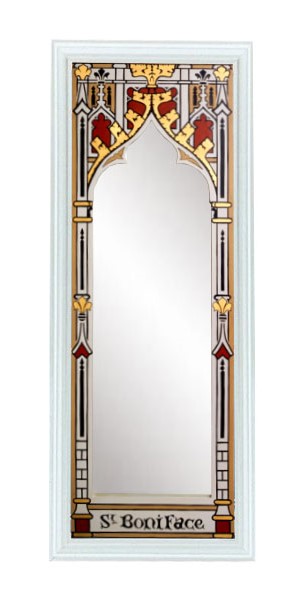 Wm Burges Gothic Revival style Painted gilded gold Mirror frame