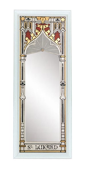 Wm Burges Gothic Revival style Painted gilded gold Mirror frame