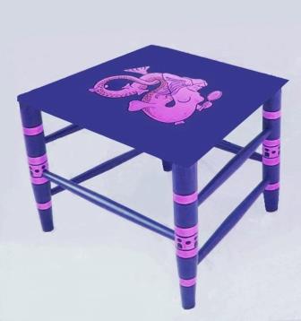 Wm Burges Gothic revival 'Mermaid' chair painted and gilded side sofa table