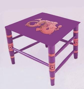 Wm Burges Gothic revival 'Mermaid' chair painted and gilded side sofa table