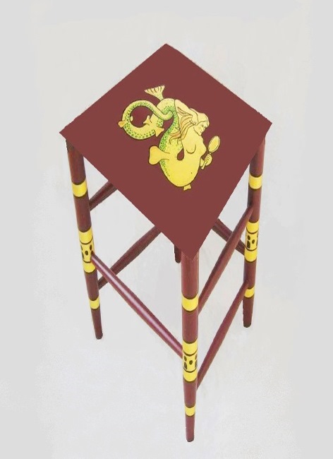 Wm Burges Gothic revival 'Mermaid' chair painted and gilded side sofa table