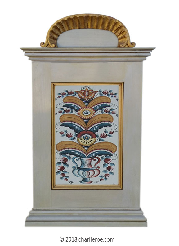 painted carved gilded gold Scandinavian Swedish Gustavian C18th style wall cupboard skap, furniture