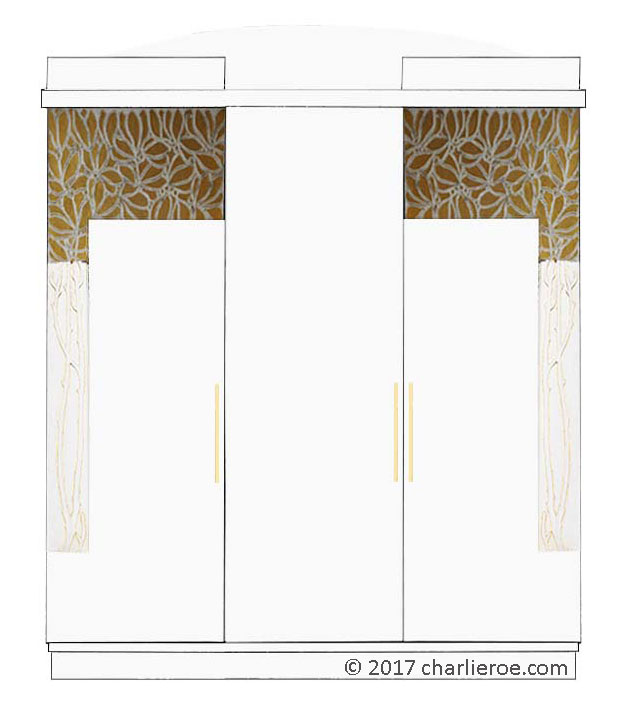 new Vienna Secession Art Nouveau Jugendstil painted bedroom 3 door double wardrobe
